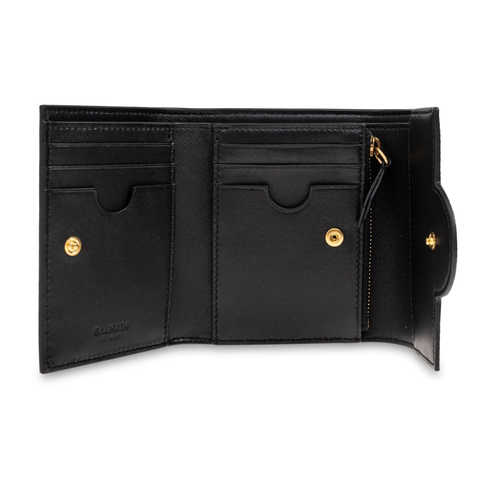 Balmain Leren portemonnee Black Heren