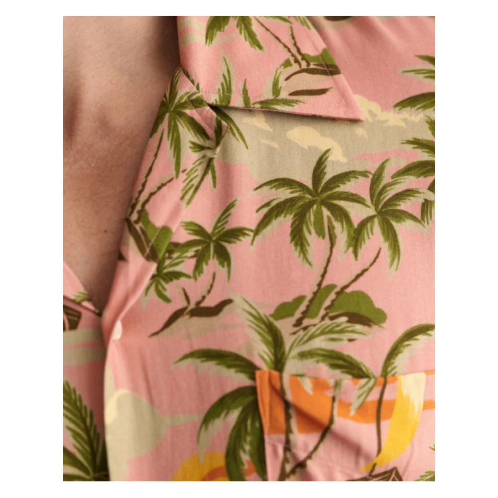 Gant Korte mouwen Hawaiiaans overhemd losse pasvorm Multicolor Heren