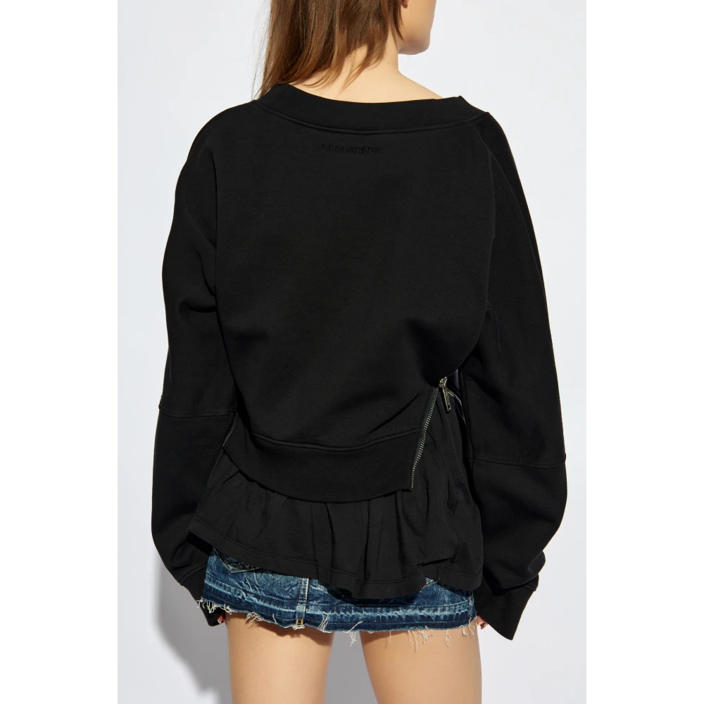 Dsquared2 Sweatshirt met inzetstukken Black Dames