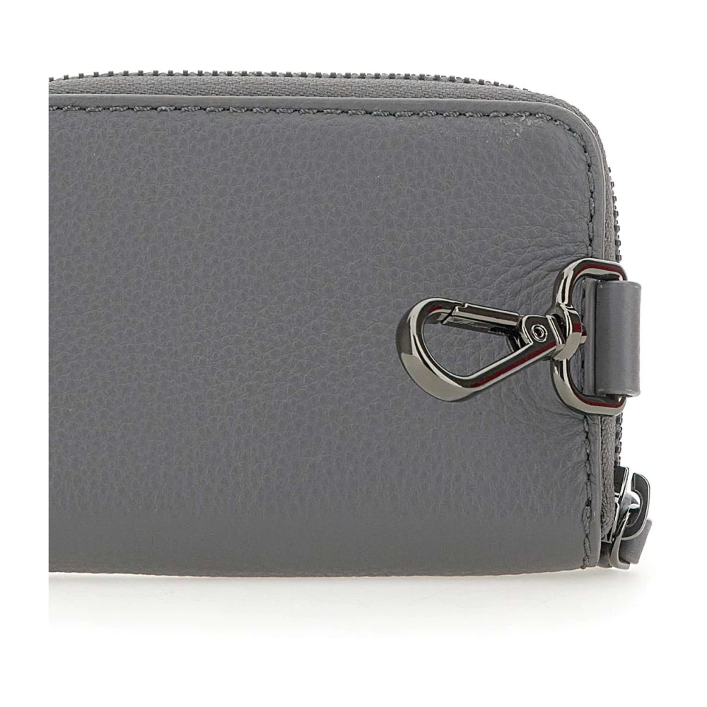 Gianni Chiarini Grain Leather Maxi Portemonnee Gray Heren