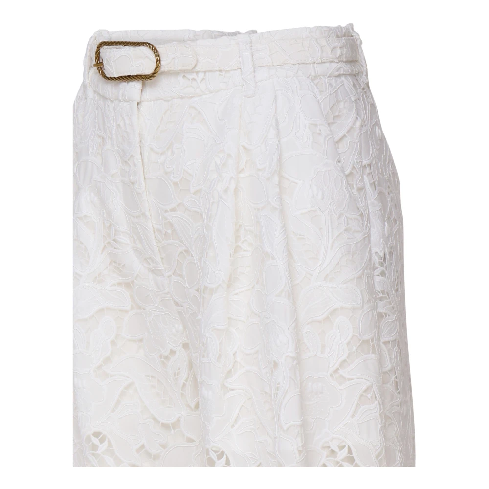Zimmermann Wortel Kant Broek Ivoor Katoen White Dames