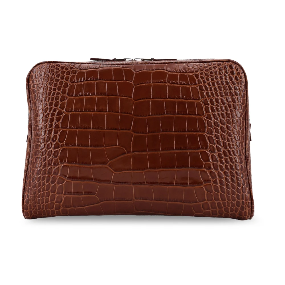 Tom Ford Herren Braun Leder-Reißverschluss-Portemonnaie