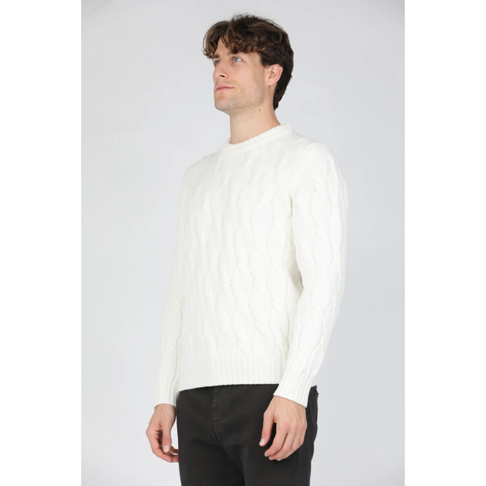 Gran Sasso Gebreide wollen en kasjmier trui met ronde hals Beige Heren