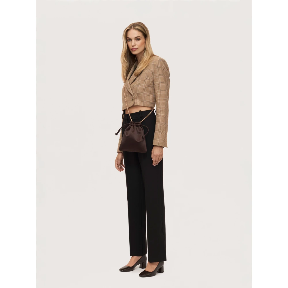Kazar Donkerbruine tas met satijnen afwerking Brown Dames