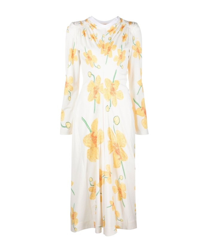 robe-midi-a-imprime-floral-blanc