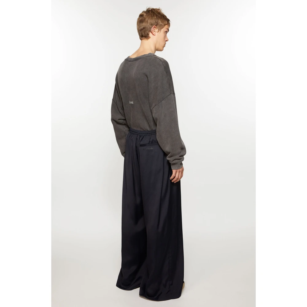 Acne Studios Relaxed Fit Wijde Pijp Tracksuit Broek Blue Heren