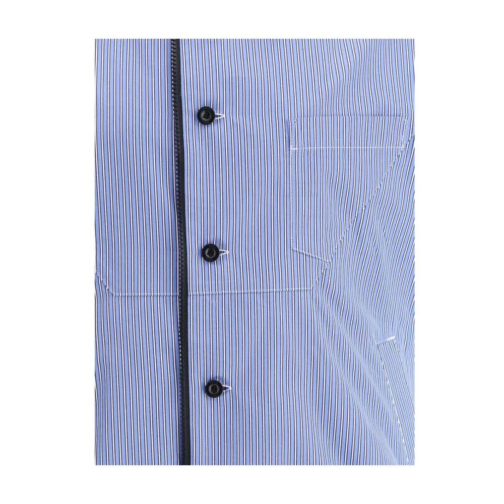 Sacai Gestreept korte mouw overhemd Blue Heren