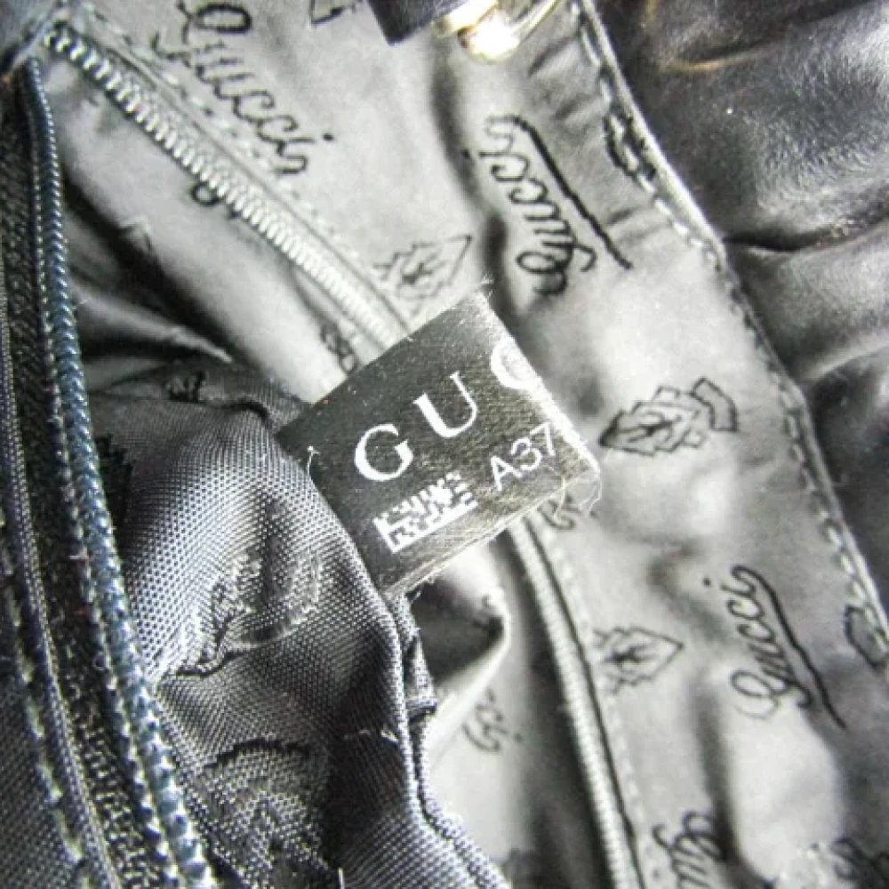 Gucci Vintage Zwarte leren Gucci schoudertas Black Dames