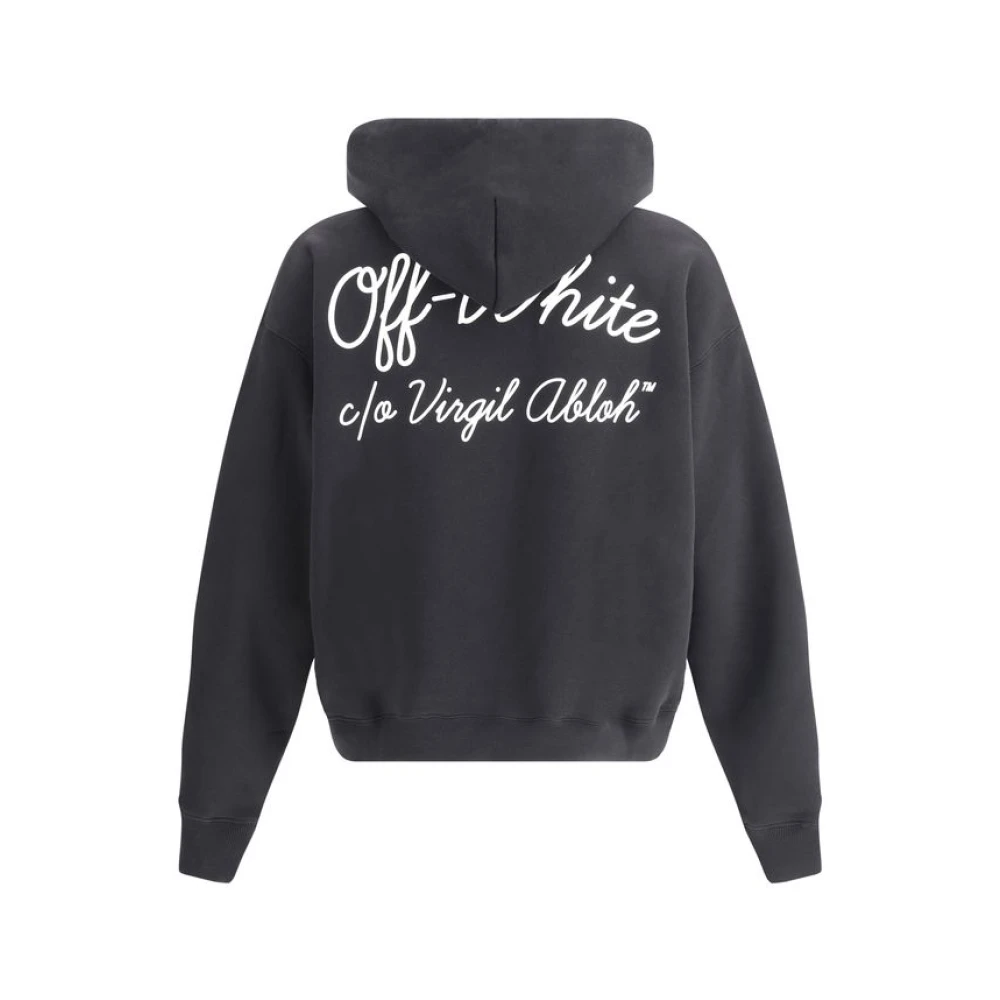 Off White Script Skate Hoodie Black Heren