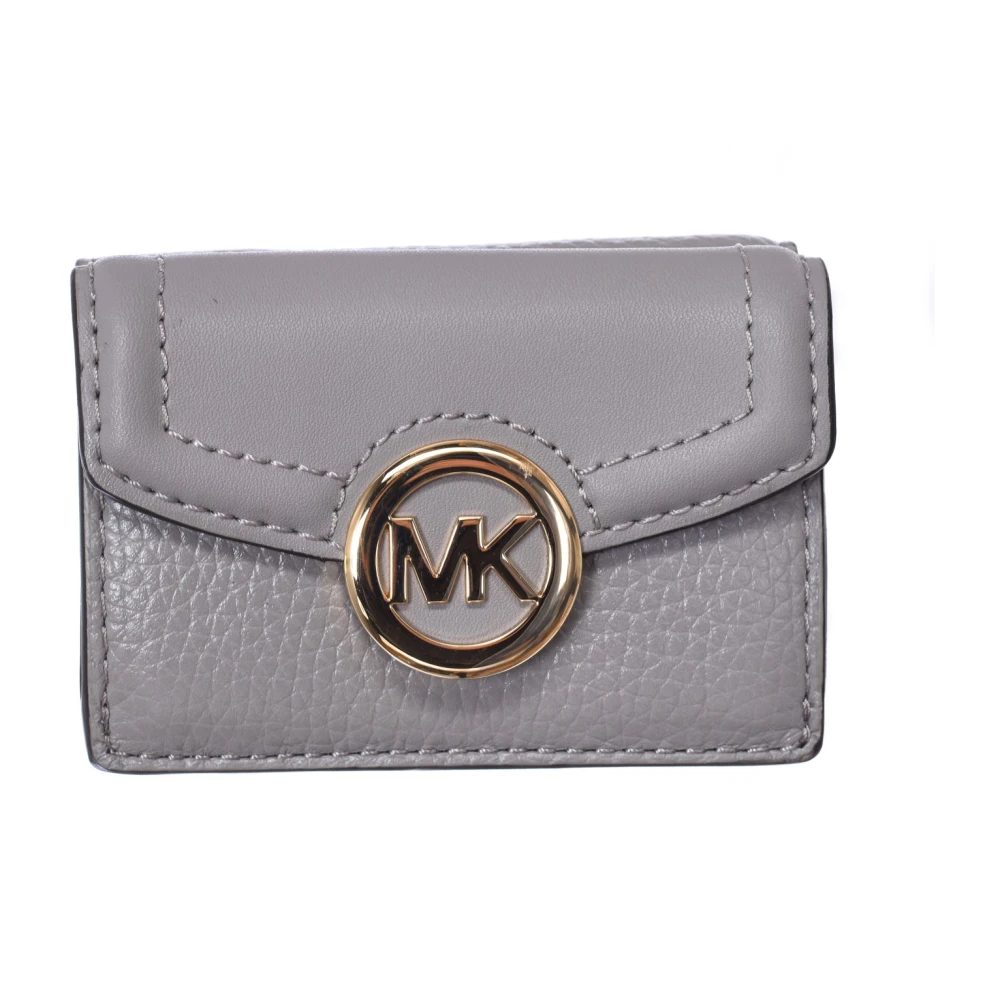 Michael Kors Women's Gray Wallets & Cardholders, One Size, Leather Trifold Wallet With Card Slots