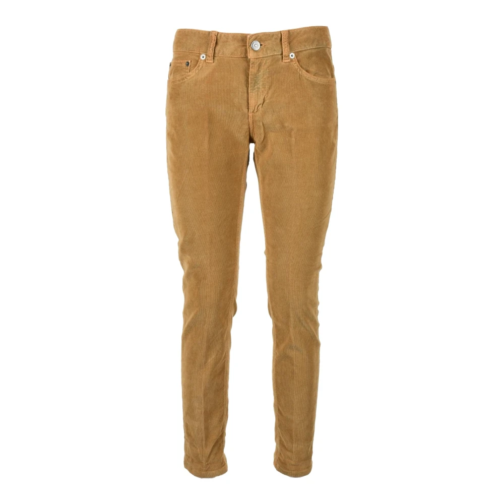Dondup Casual Lyocell Katoenen Broek Brown Dames