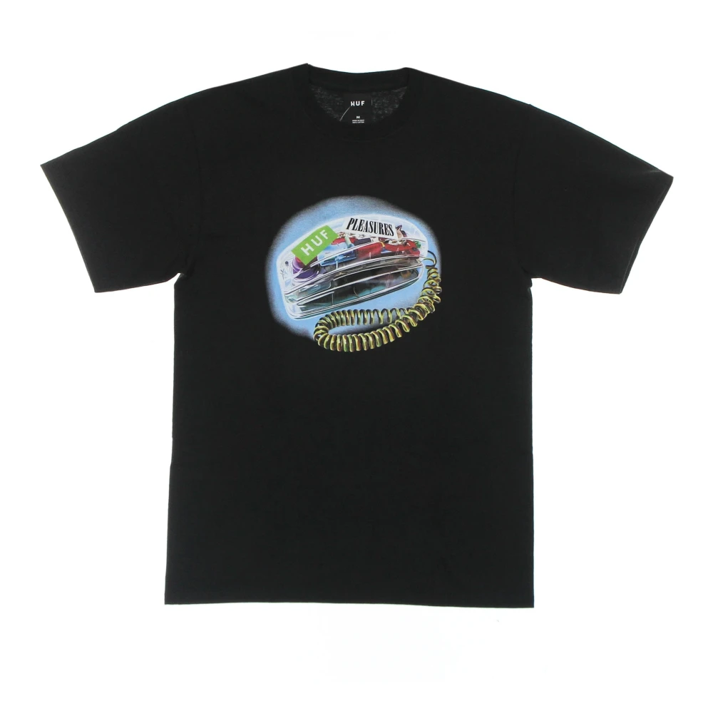 HUF Zwarte Party Line Tee met Print Black Heren