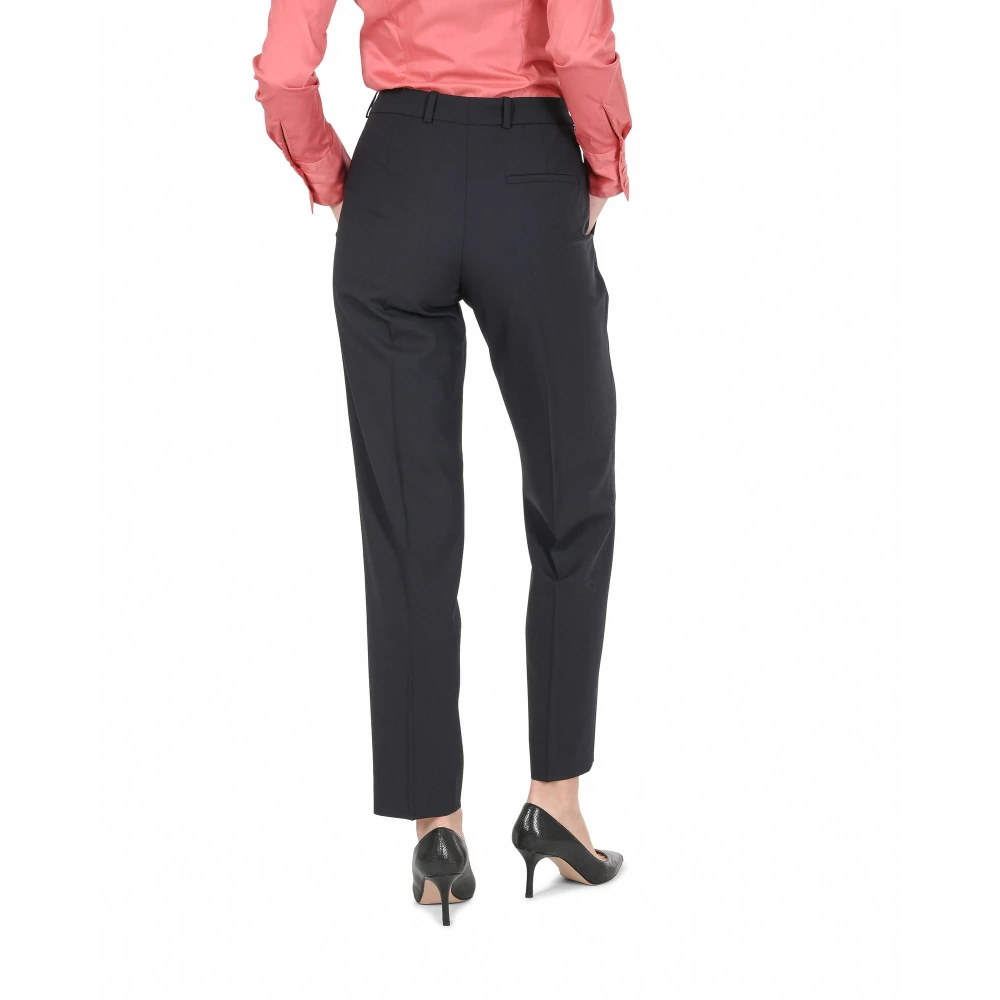 Hugo Boss Stijlvolle Donkerblauwe Wollen Broek Blue Dames