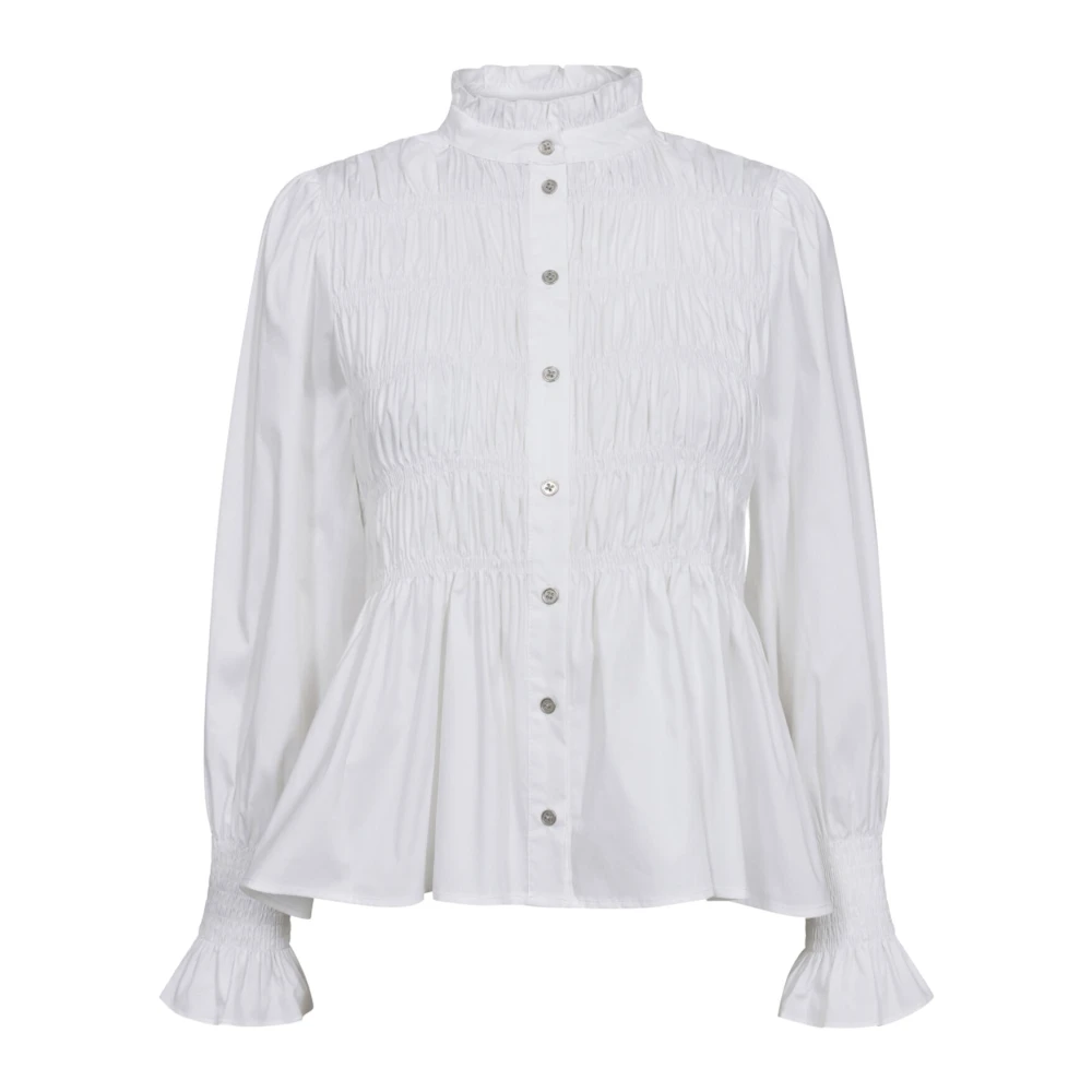 Co'Couture Smock Shirt Bluse 35270 White White, Dam