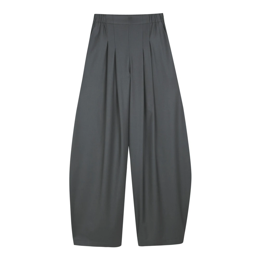 Cortana Blue Wide Pleated Trousers - Female - Tapered Trousers - Xl - Trousers