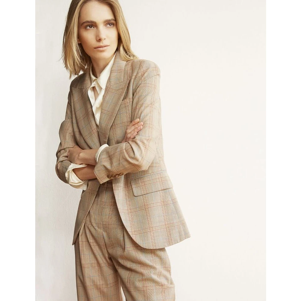 Ines De La Fressange Paris Atalia Prince of Wales Broek Beige Dames