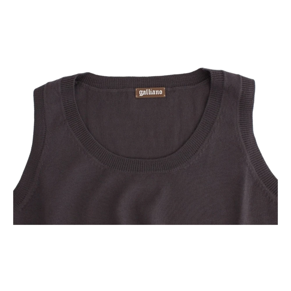 John Galliano Mouwloze Bruine Gebreide Top Brown Dames