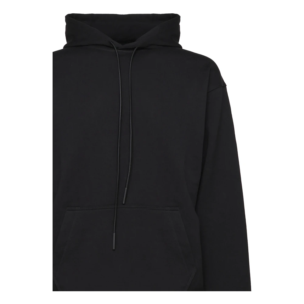 Giuliano Galiano Zwarte Katoenen Hoodie Kangoeroezakken Black Heren