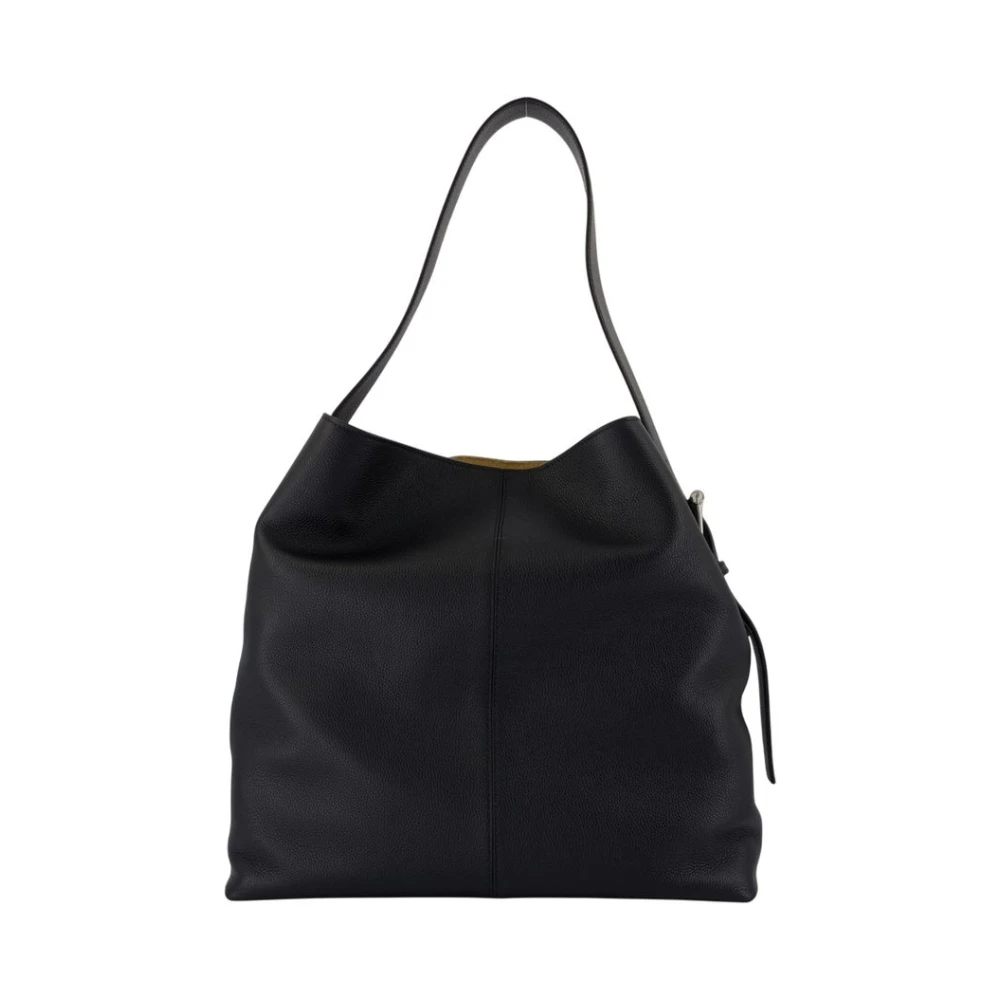 Alexander Mcqueen Women's Black Leather T-Bar Shopper Bag - Shoulder Bags - One Size - Bags
