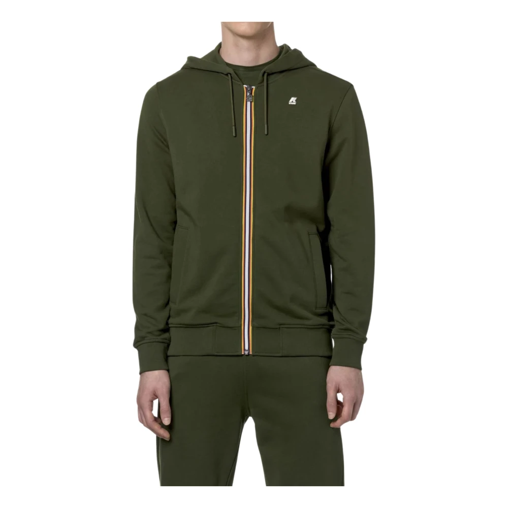 K-way Groene hoodie met rits Green Heren