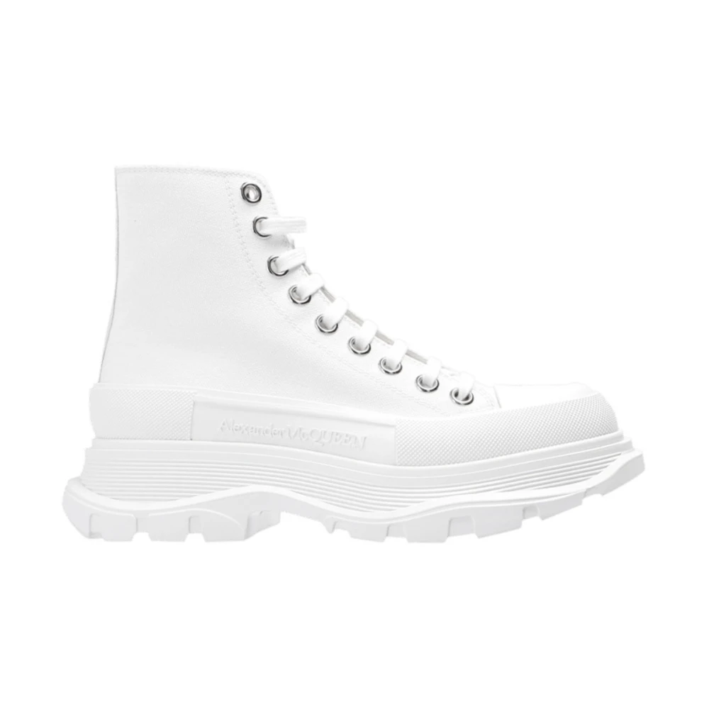 Alexander McQueen Witte bedrukte logo herensneakers Heren Schoenen