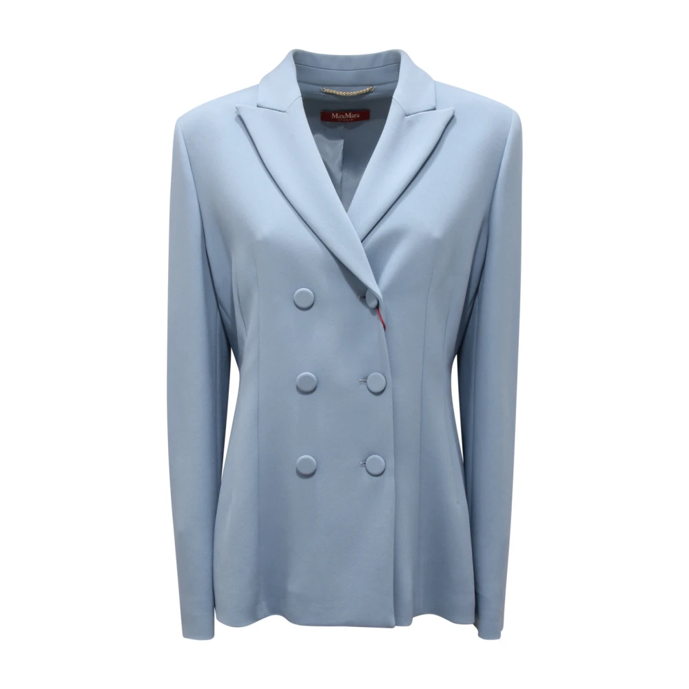 Max Mara Women's Blue Blazers, Xs, Double-Breasted Studio Jacket