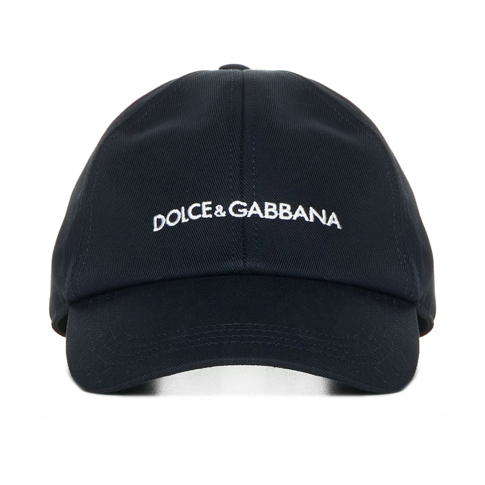 Dolce & Gabbana Geborduurde Logo Katoenen Hoeden Black Heren