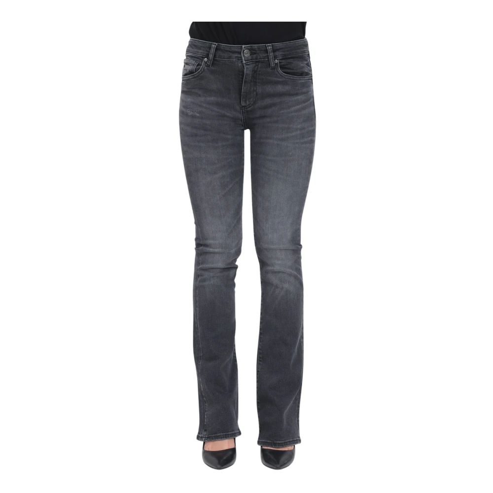 Armani Exchange Slim-fit Flared Jeans Black Dames