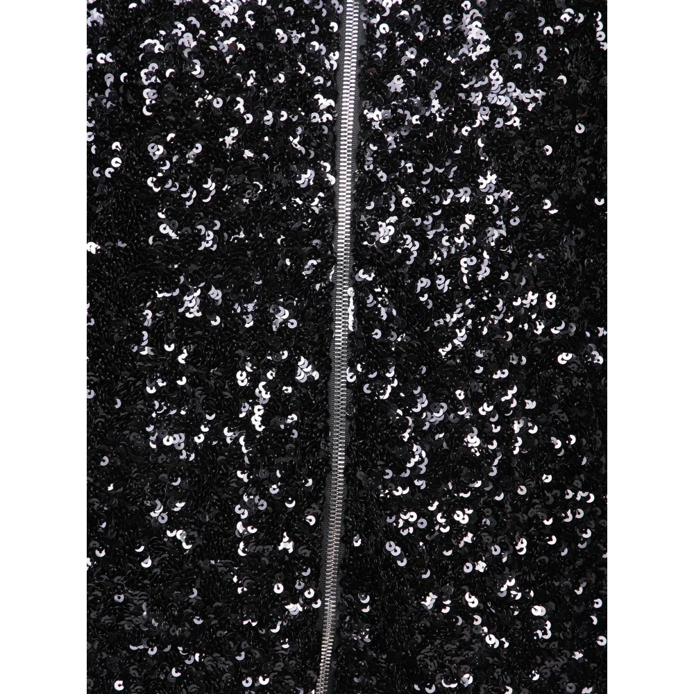 Herno Zwarte Sequin Bomber Jacket Black Dames