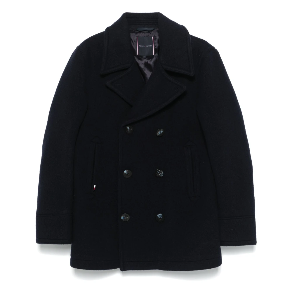 Tommy Hilfiger Klassieke Peacoat in Desert Sky Black Heren