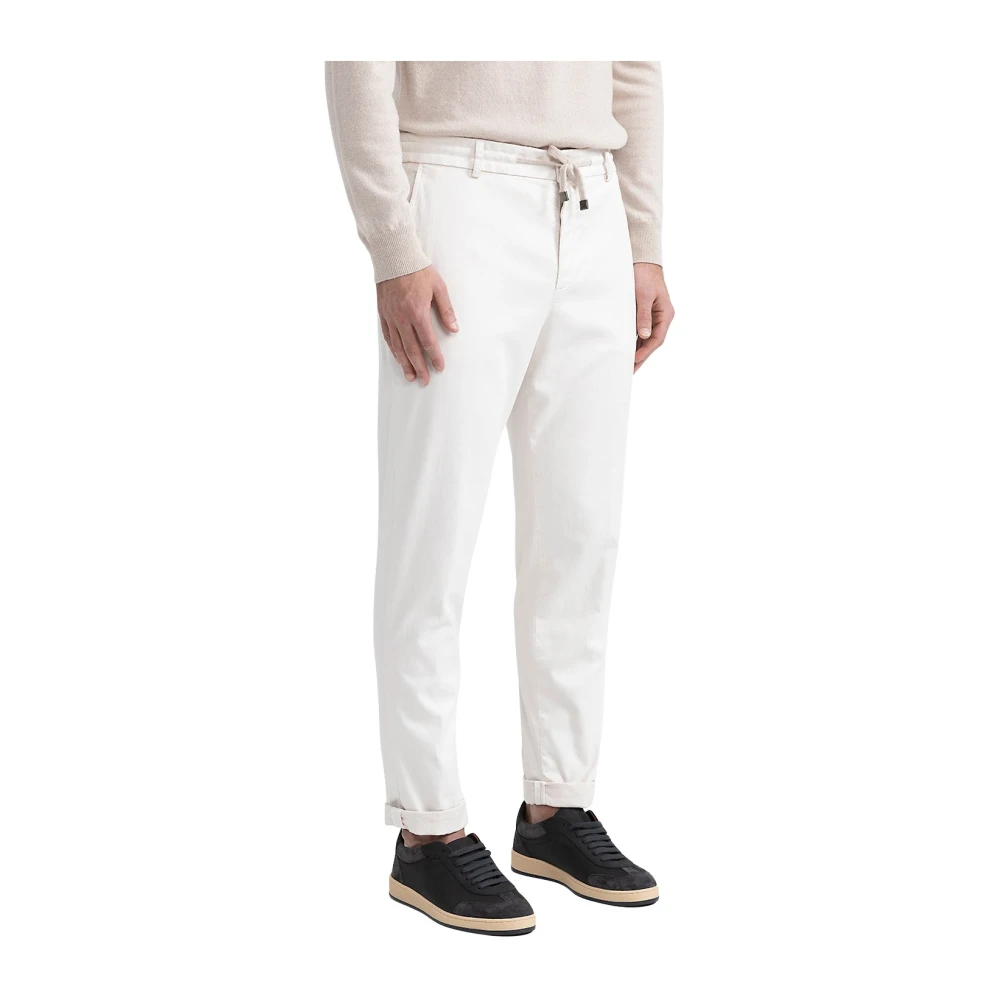 PESERICO Katoen tencel en zijden joggers White Heren
