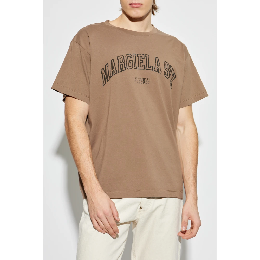 MM6 Maison Margiela T-shirt met print Brown Heren