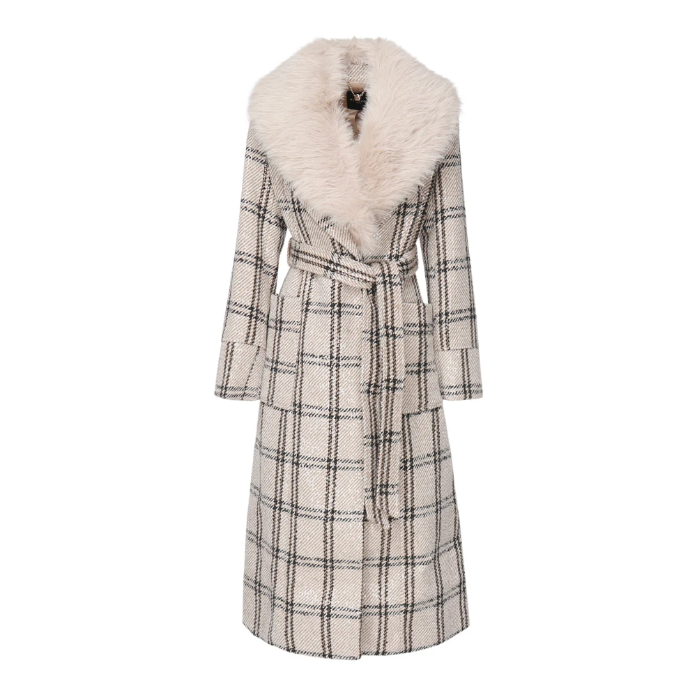 Guess Jas met imitatiebont in ivoor en grijs Beige Dames
