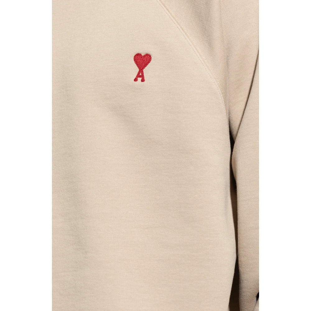 Ami Paris Sweatshirt met logo Beige Heren