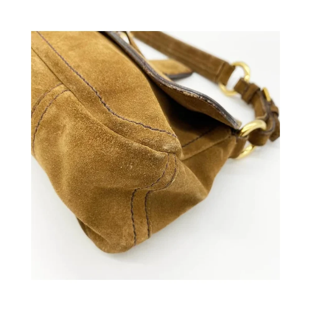 Prada Vintage Pre-owned Suede handbags Brown Dames