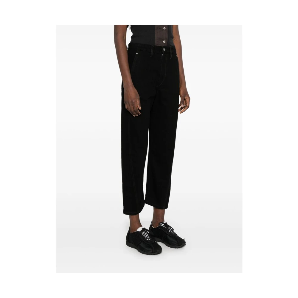 Lemaire Zwarte broek met knopen en zakken Black Dames