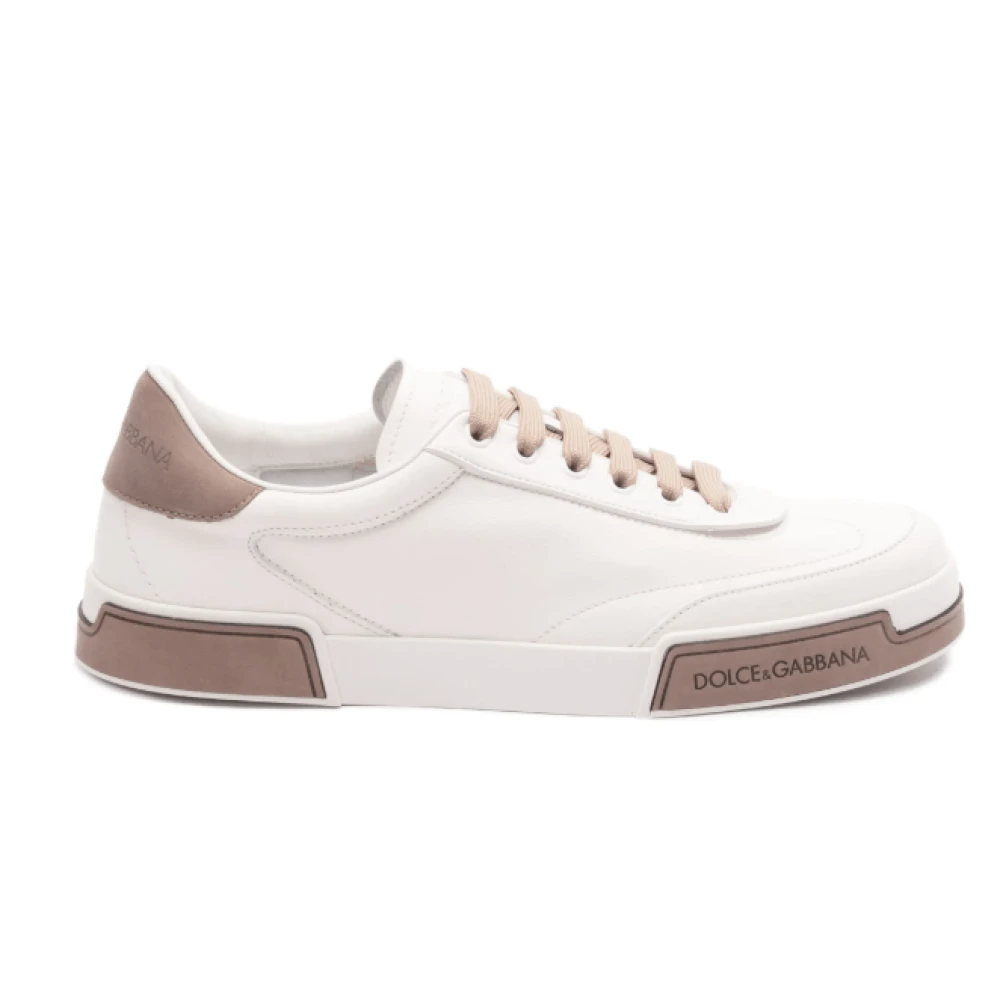 Dolce & Gabbana Sneakers met Veters en Logo Heren Schoenen Beige