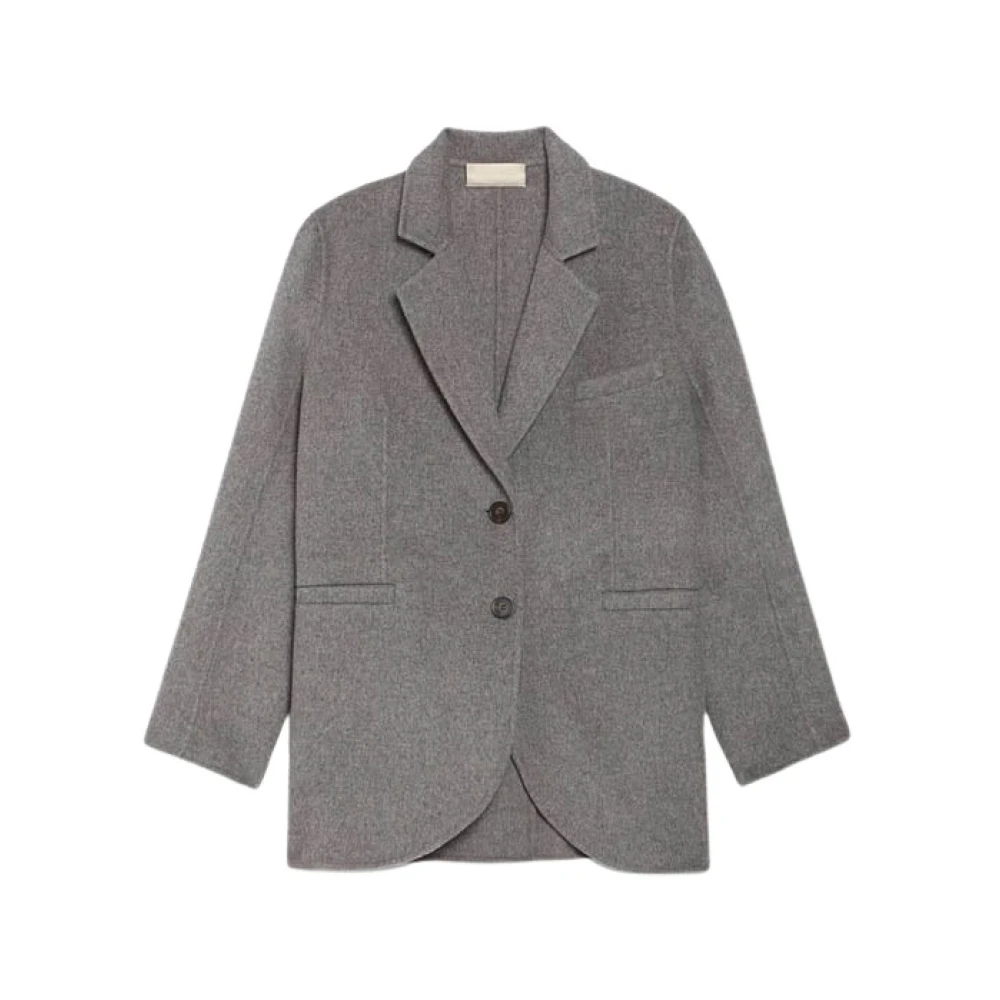 Vanessa Bruno Iconische Marc Blazer in Dubbelzijdige Wol Gray Dames