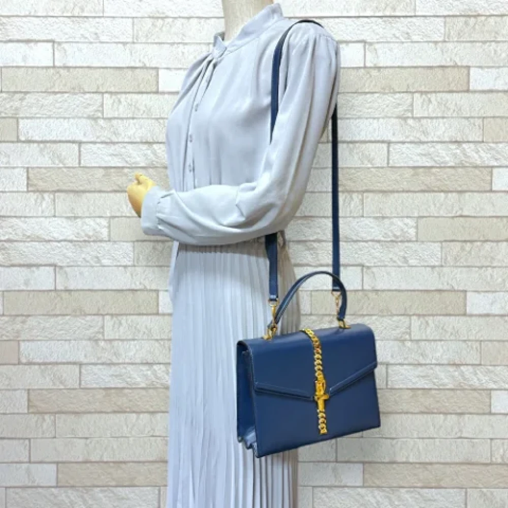 Gucci Vintage Pre-owned Leather gucci-bags Blue Dames