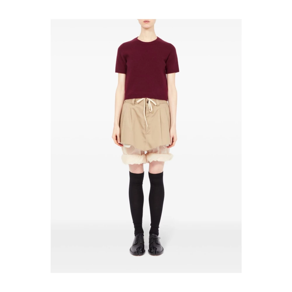 Maison Margiela Bordeaux Wollen Trui Red Dames