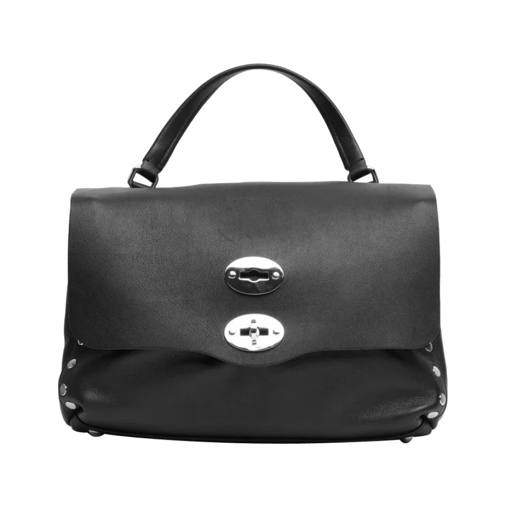 Zanellato Zwarte leren kleptas Black Dames