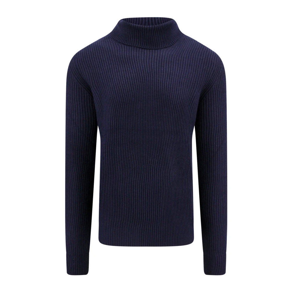 Peuterey Blauwe Gebreide Coltrui Sweater Aw23 Blue Heren