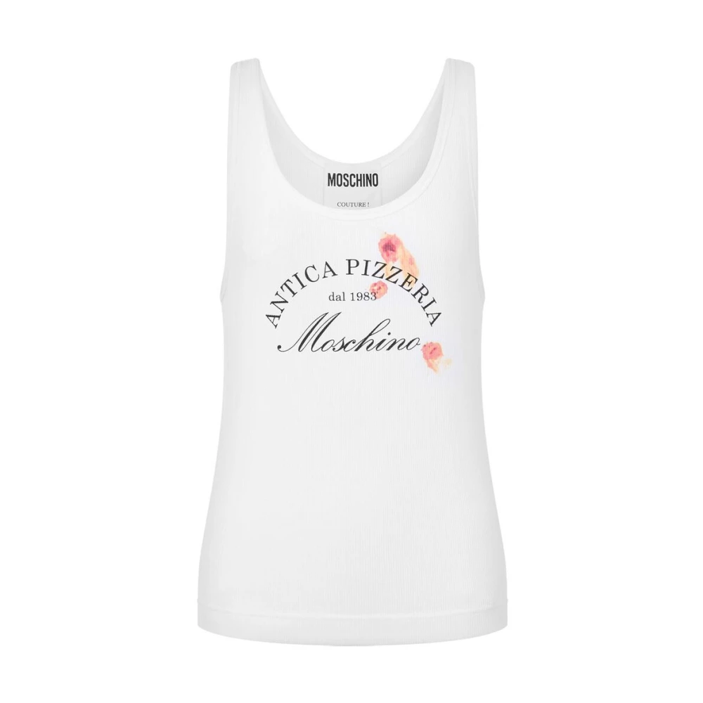 Moschino Witte Mouwloze Racerback Sweater White Dames
