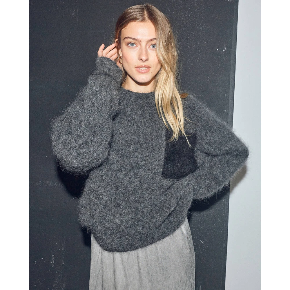 MOS MOSH Alila Mohair Gebreid Vest Gray Dames