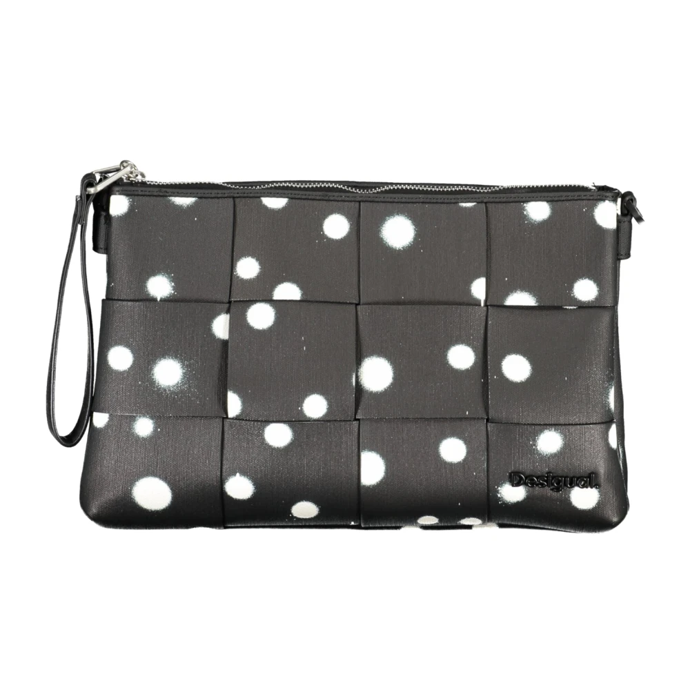 Desigual Zwarte handtas met polka dots en kettingriem Black Dames