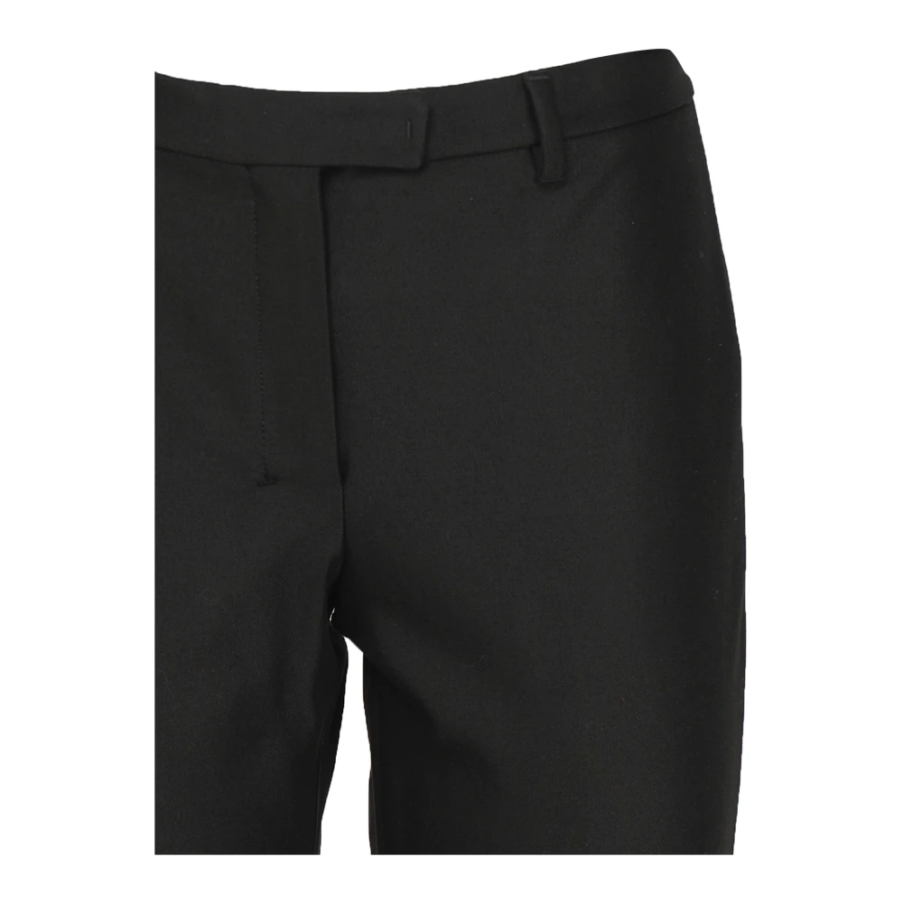 Max Mara Zwarte Broek van Vloeibare Stof Black Dames