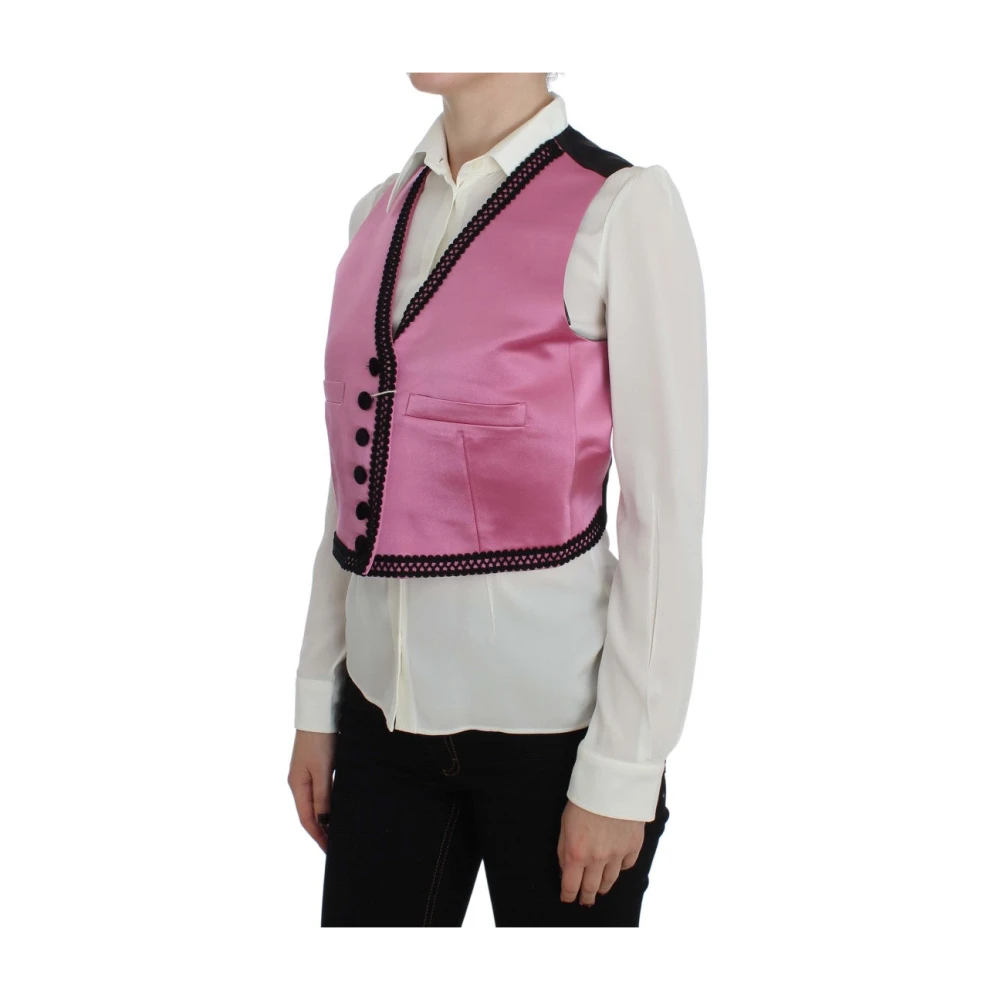 Dolce & Gabbana Luxe Torero-geïnspireerde vest in roze en zwart Pink Dames