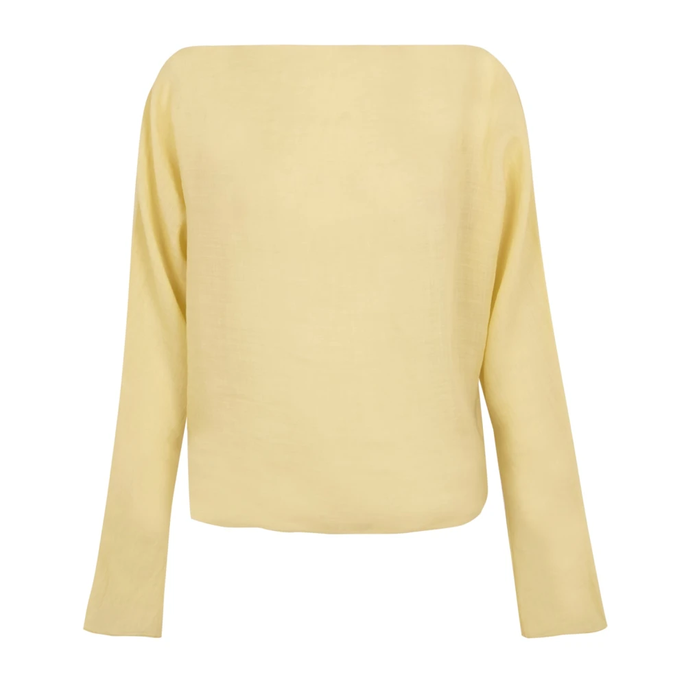 Cortana Women's Yellow Blouses, L, Light Ramie Top