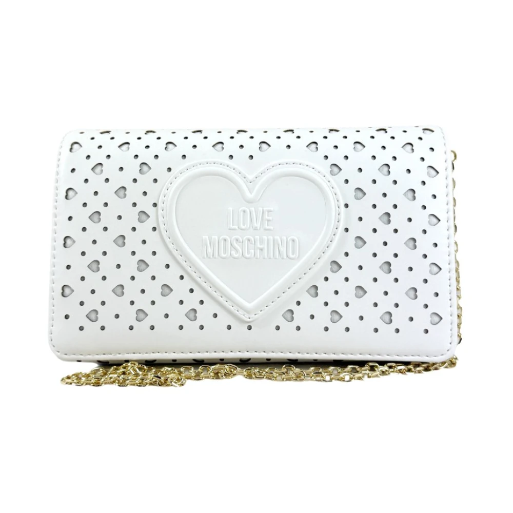 Love Moschino Women's White Traforato Tracolla Piccola - Cross Body Bags - One Size - Bags