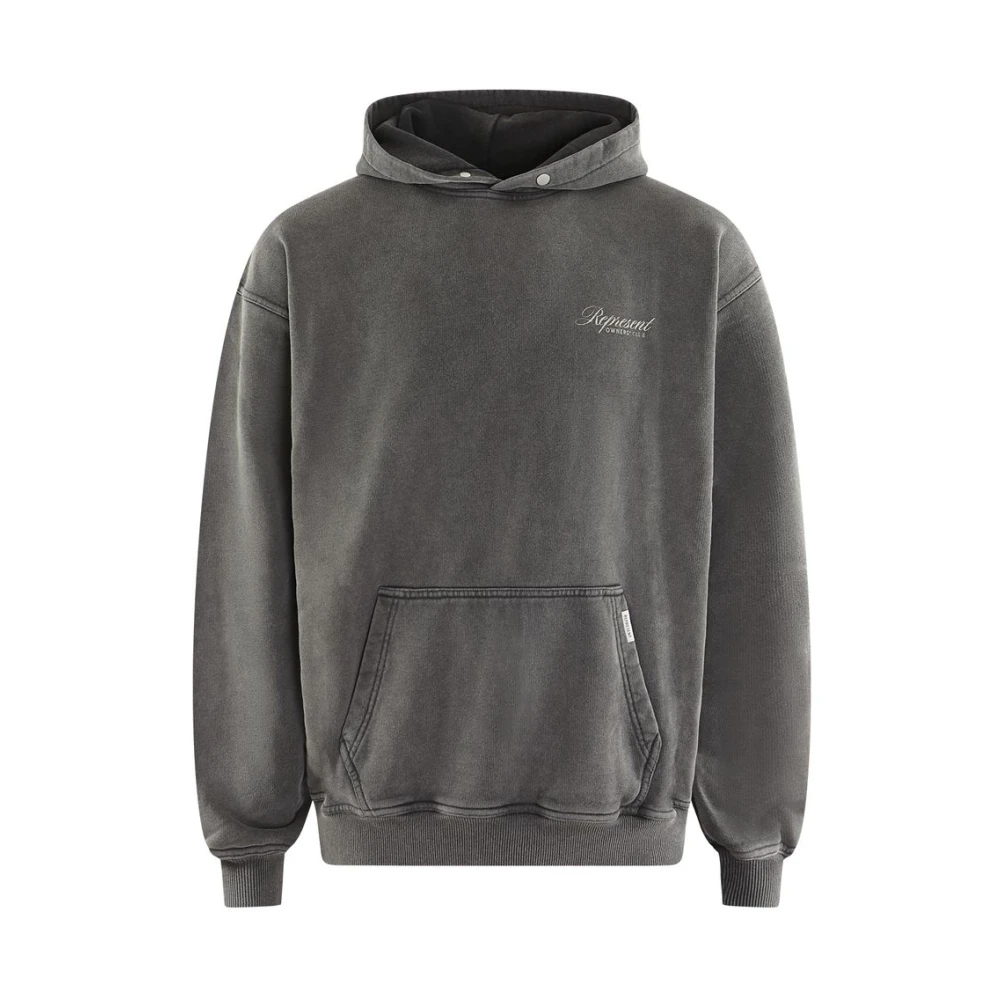 Represent Men's Gray Owners Club Script Hoodie
